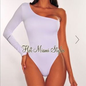 White One Shoulder Bodysuit